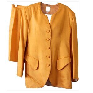 Vintage 1990s - William Flowers San Francisco 2-Piece Skirt Suit, Orange, 8/10 M